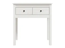 Mesa consola de madera maciza de pino blanco 70x35x75 cm