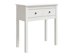 Mesa consola de madera maciza de pino blanco 70x35x75 cm