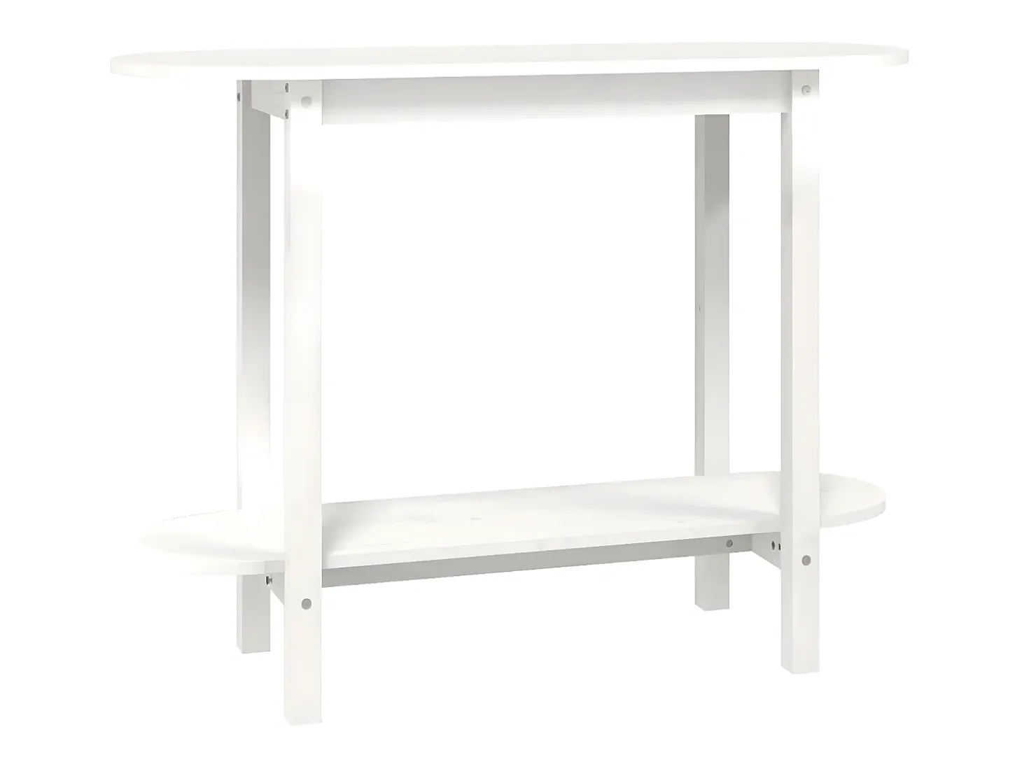 Mesa consola de madera maciza de pino blanco 110x40x80 cm ES963307
