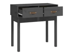 Mesa consola de madera maciza de pino gris 76,5x40x75 cm