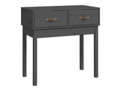 Mesa consola de madera maciza de pino gris 76,5x40x75 cm