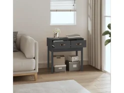 Mesa consola de madera maciza de pino gris 76,5x40x75 cm