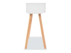 Mesa consola de madera maciza de pino blanca 80x30x72 cm ES258664