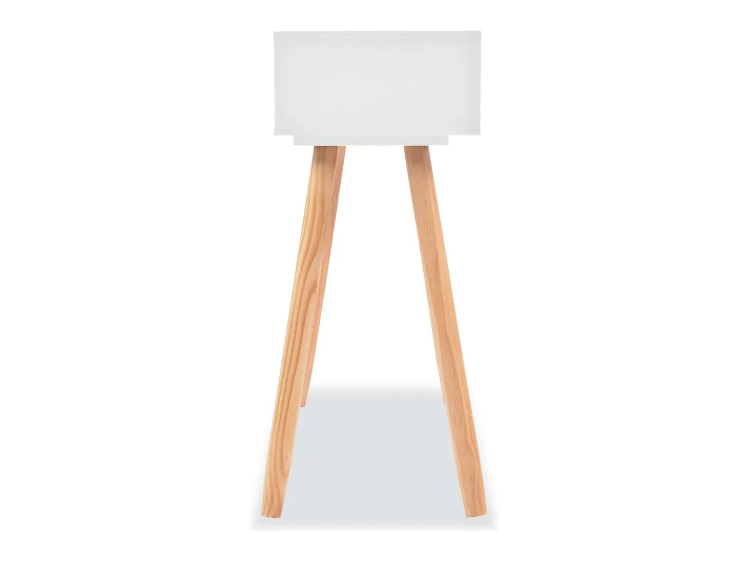 Mesa consola de madera maciza de pino blanca 80x30x72 cm ES258664