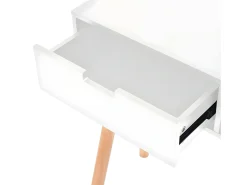 Mesa consola de madera maciza de pino blanca 80x30x72 cm ES258664