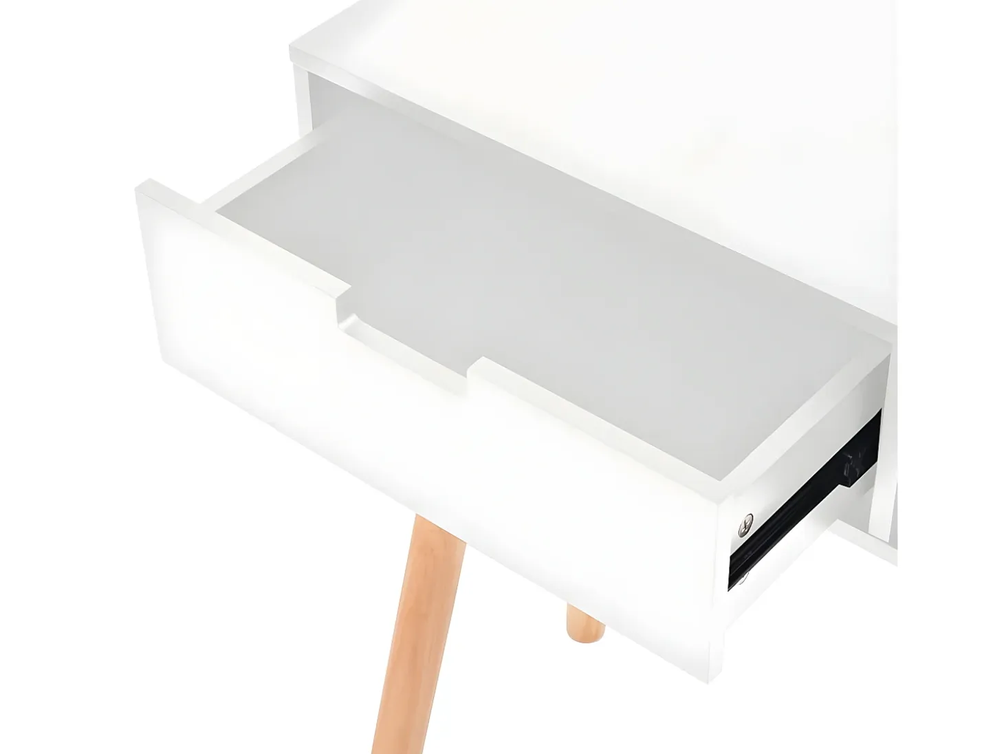 Mesa consola de madera maciza de pino blanca 80x30x72 cm ES258664