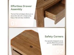 Mesa consola de madera maciza con 3 cajones, mesa de entrada de 160 cm de largo con bordes redondeados