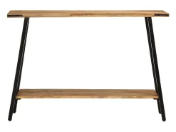 Mesa consola de madera maciza de mango 110x30x75 cm