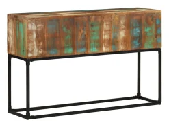 Mesa consola de madera maciza reciclada 120x30x75 cm