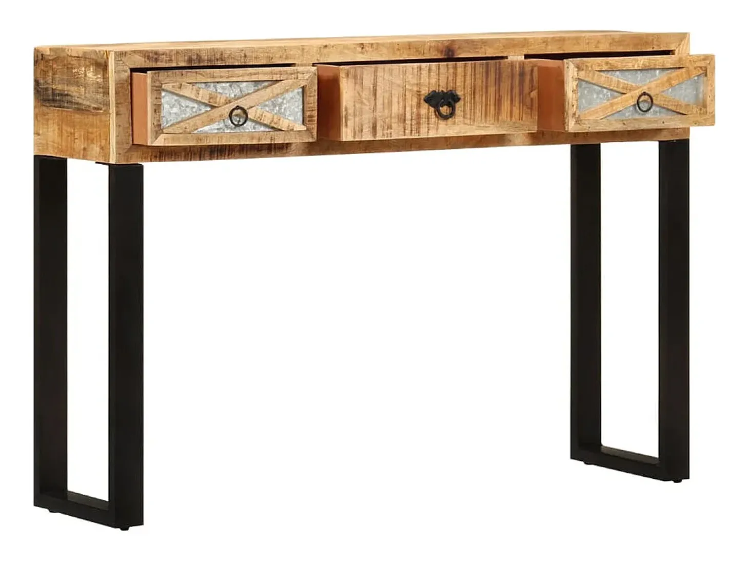 Mesa consola de madera maciza de mango 110x30x76 cm