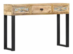 Mesa consola de madera maciza de mango 110x30x76 cm