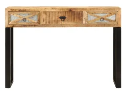Mesa consola de madera maciza de mango 110x30x76 cm