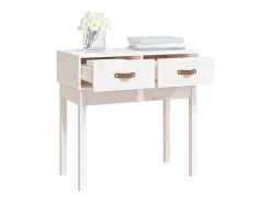 Mesa consola de madera maciza de pino blanco 76,5x40x75 cm
