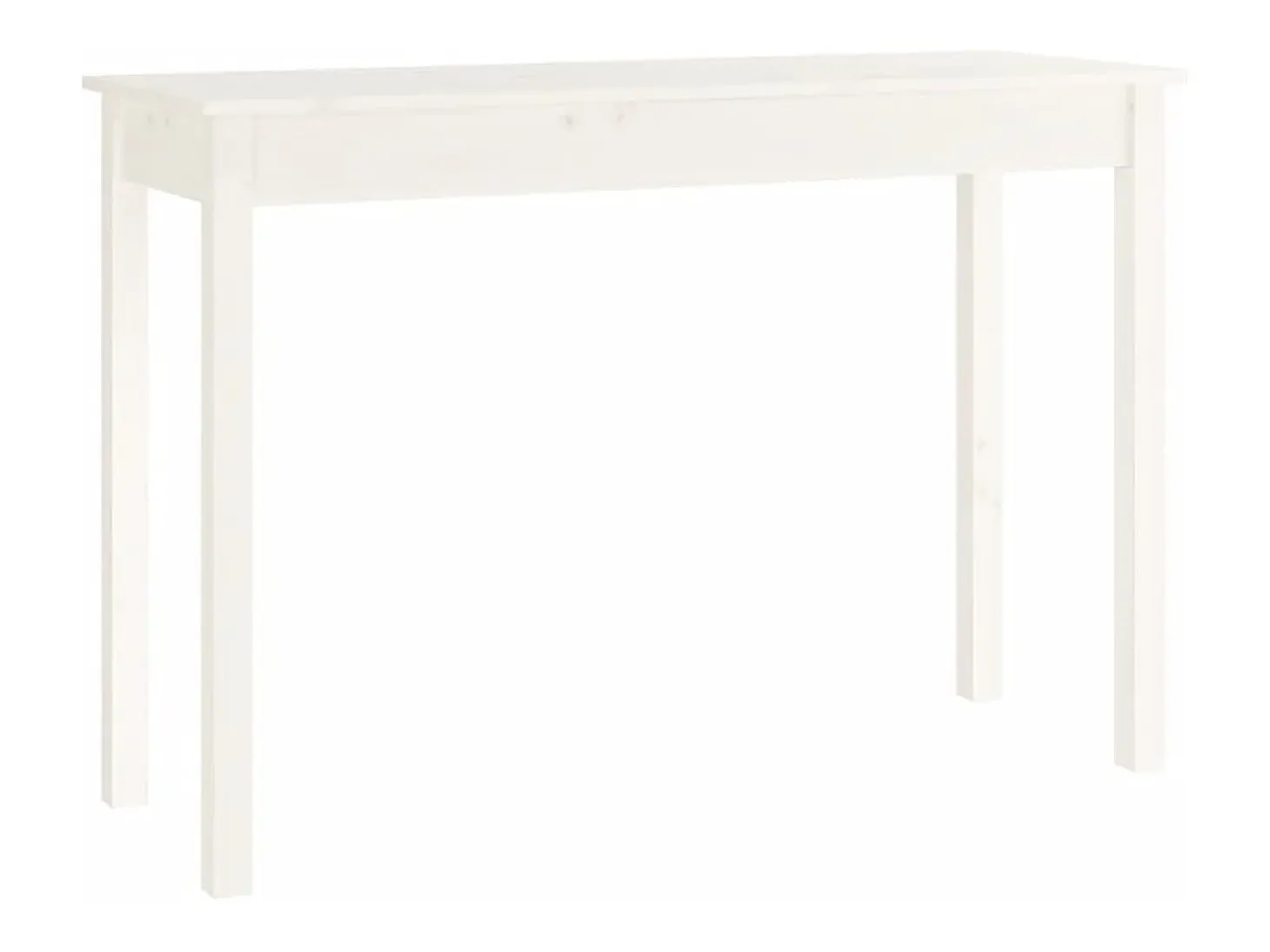 Mesa consola de madera maciza de pino blanco 110x40x75 cm