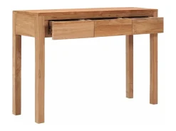 Mesa consola de madera maciza de teca 110x35x75 cm