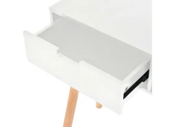 Mesa consola de madera maciza de pino blanca 80x30x72 cm