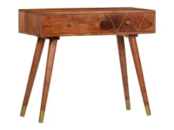 Mesa consola de madera maciza de acacia 90x35x76 cm