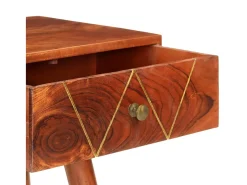 Mesa consola de madera maciza de acacia 90x35x76 cm