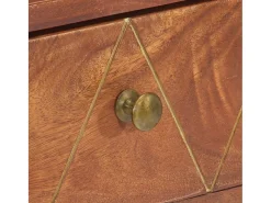 Mesa consola de madera maciza de acacia 90x35x76 cm