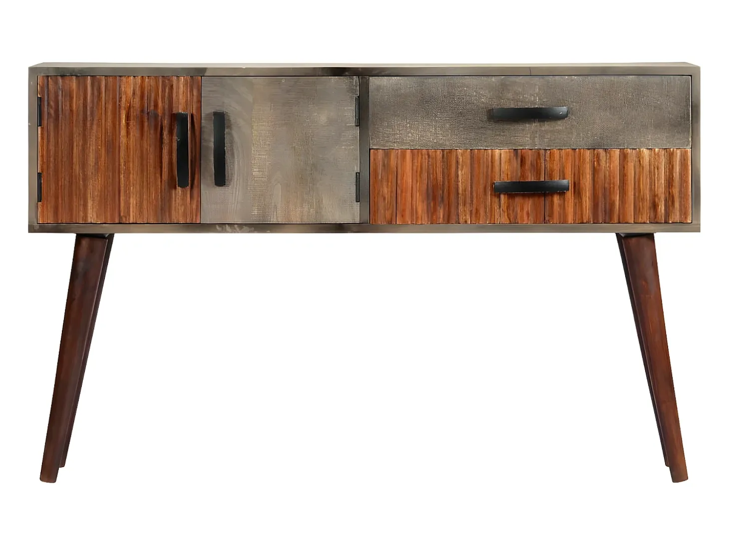 Mesa consola de madera maciza de mango gris 120x35x75 cm ES467633