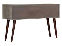 Mesa consola de madera maciza de mango gris 120x35x75 cm ES467633