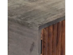 Mesa consola de madera maciza de mango gris 120x35x75 cm ES467633