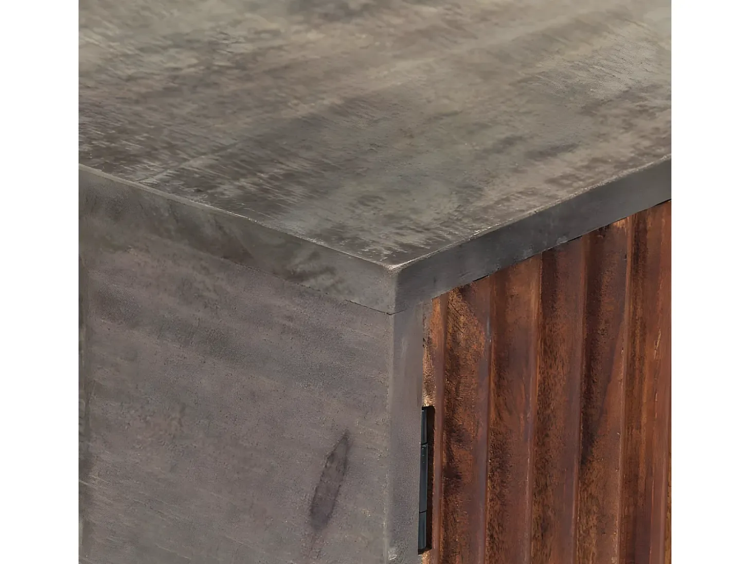 Mesa consola de madera maciza de mango gris 120x35x75 cm ES467633