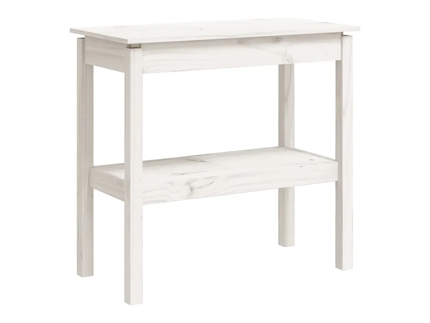 Mesa consola de madera maciza de pino blanco 80x40x75 cm ES531291