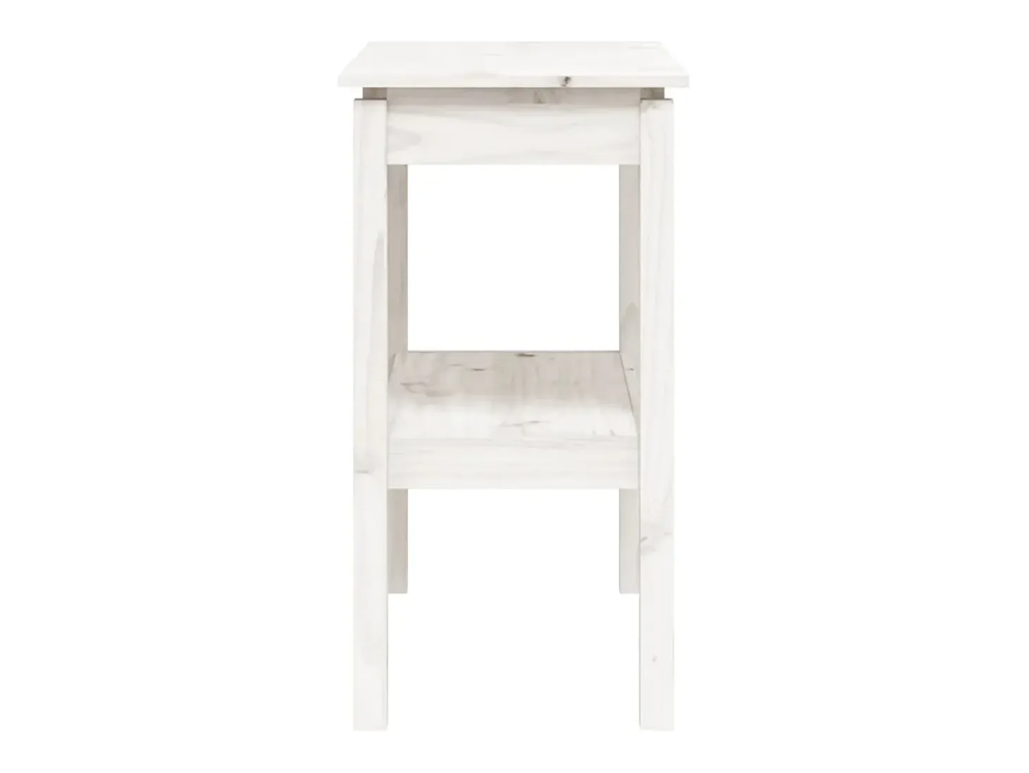 Mesa consola de madera maciza de pino blanco 80x40x75 cm ES531291