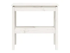 Mesa consola de madera maciza de pino blanco 80x40x75 cm ES531291