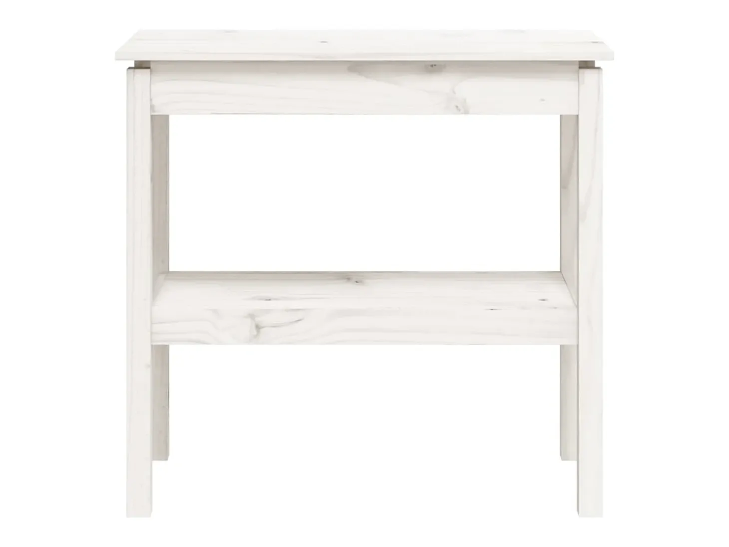 Mesa consola de madera maciza de pino blanco 80x40x75 cm ES531291