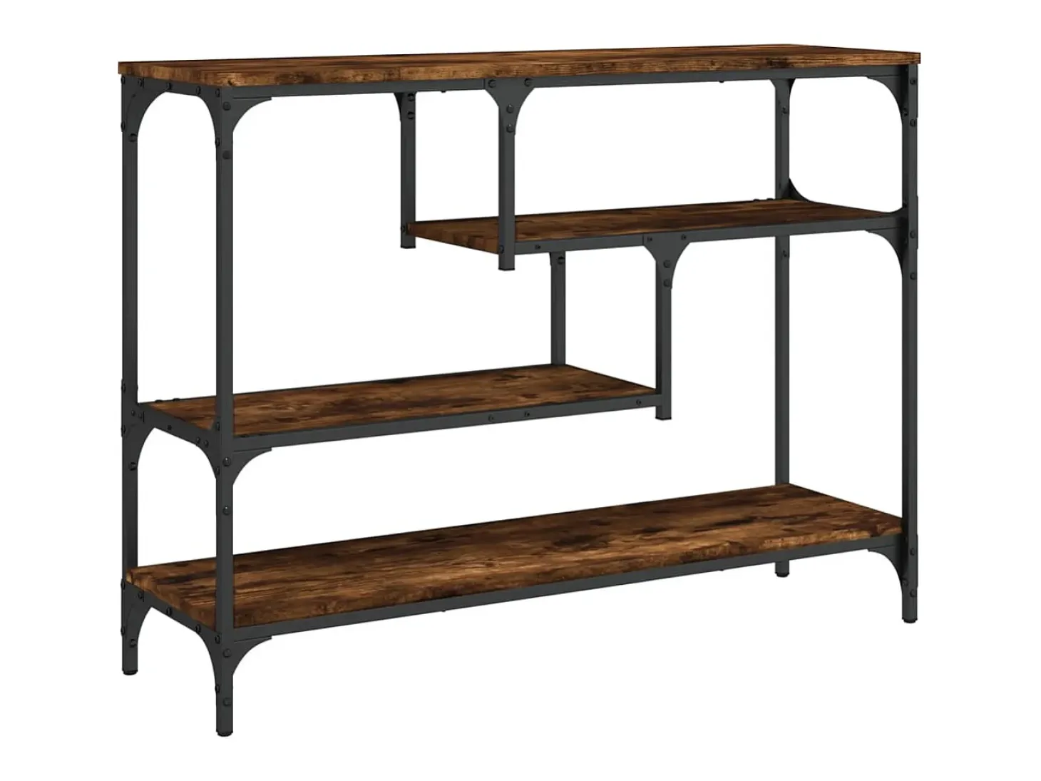Mesa consola de roble ahumado 100x30x75 cm madera de ingeniería