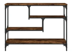 Mesa consola de roble ahumado 100x30x75 cm madera de ingeniería