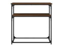 Mesa consola de roble marrón 75x35,5x75 cm madera de ingeniería