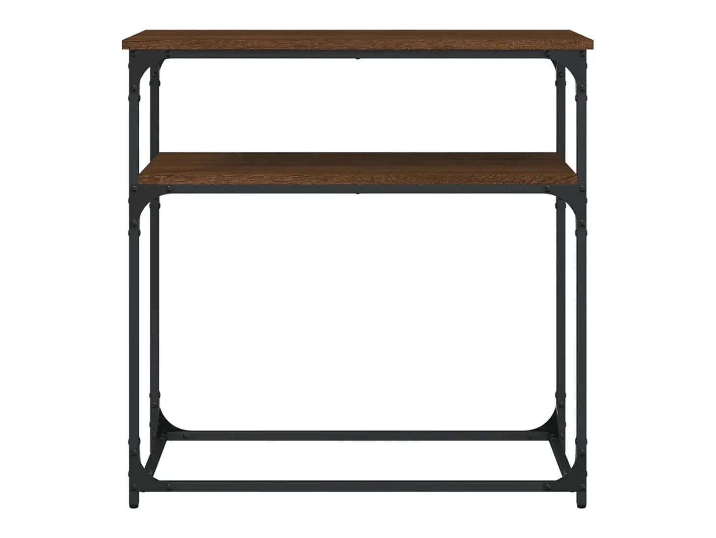 Mesa consola de roble marrón 75x35,5x75 cm madera de ingeniería