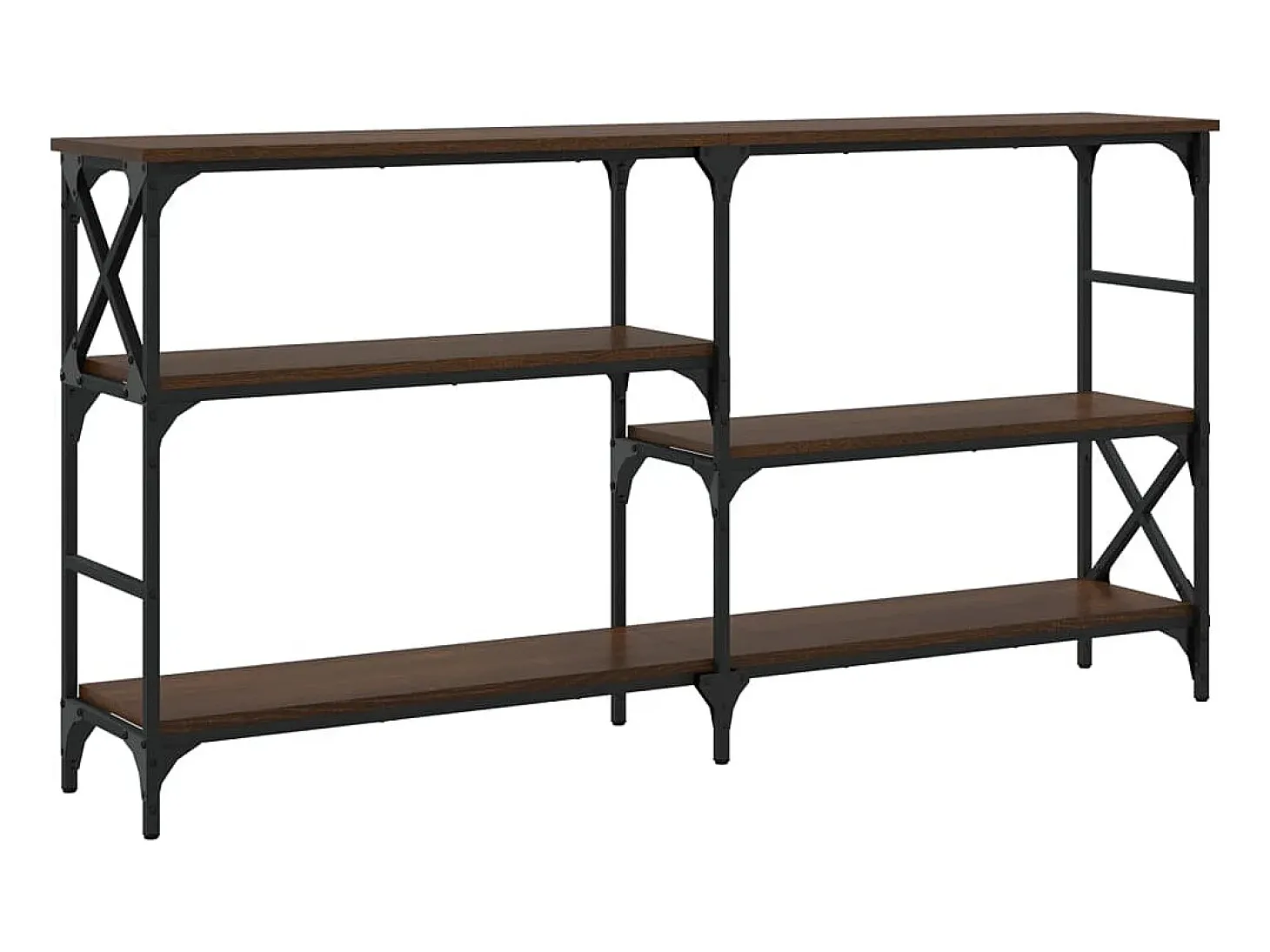 Mesa consola de roble marrón 150x29x76,5 cm madera de ingeniería