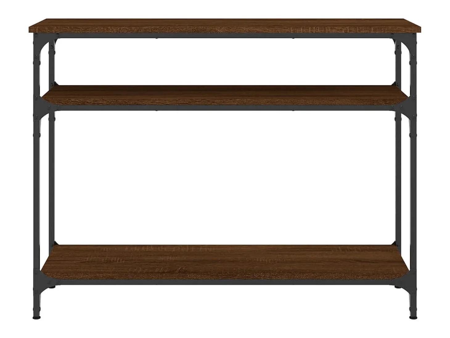 Mesa consola de roble marrón 100x29x75 cm madera de ingeniería
