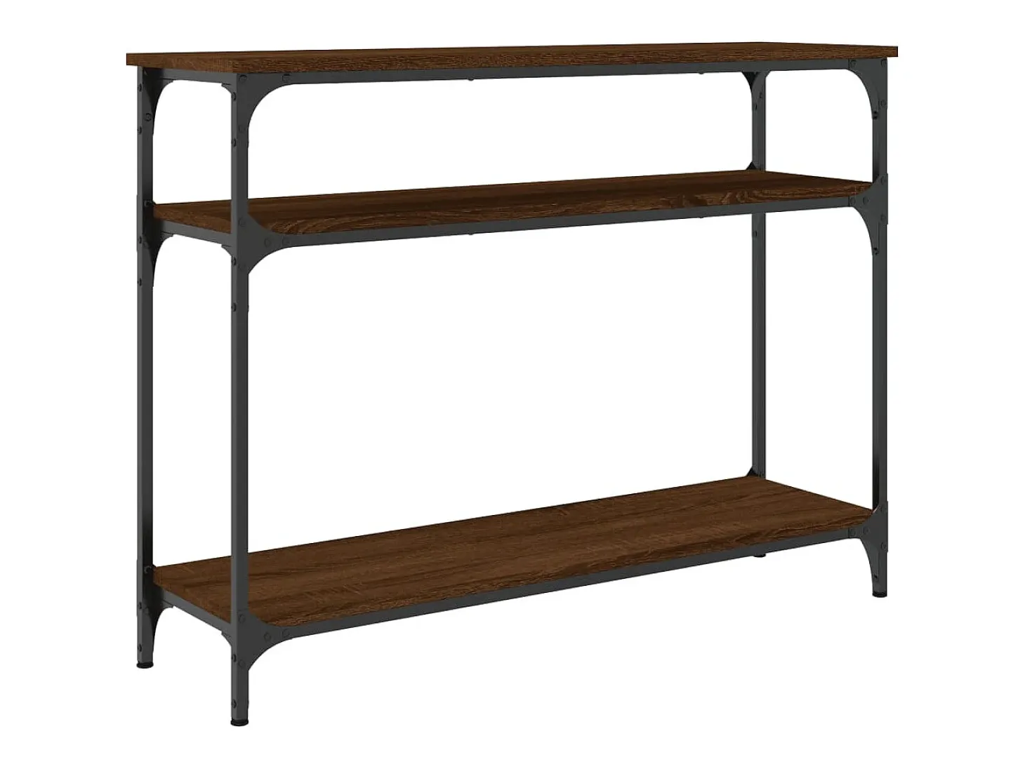 Mesa consola de roble marrón 100x29x75 cm madera de ingeniería