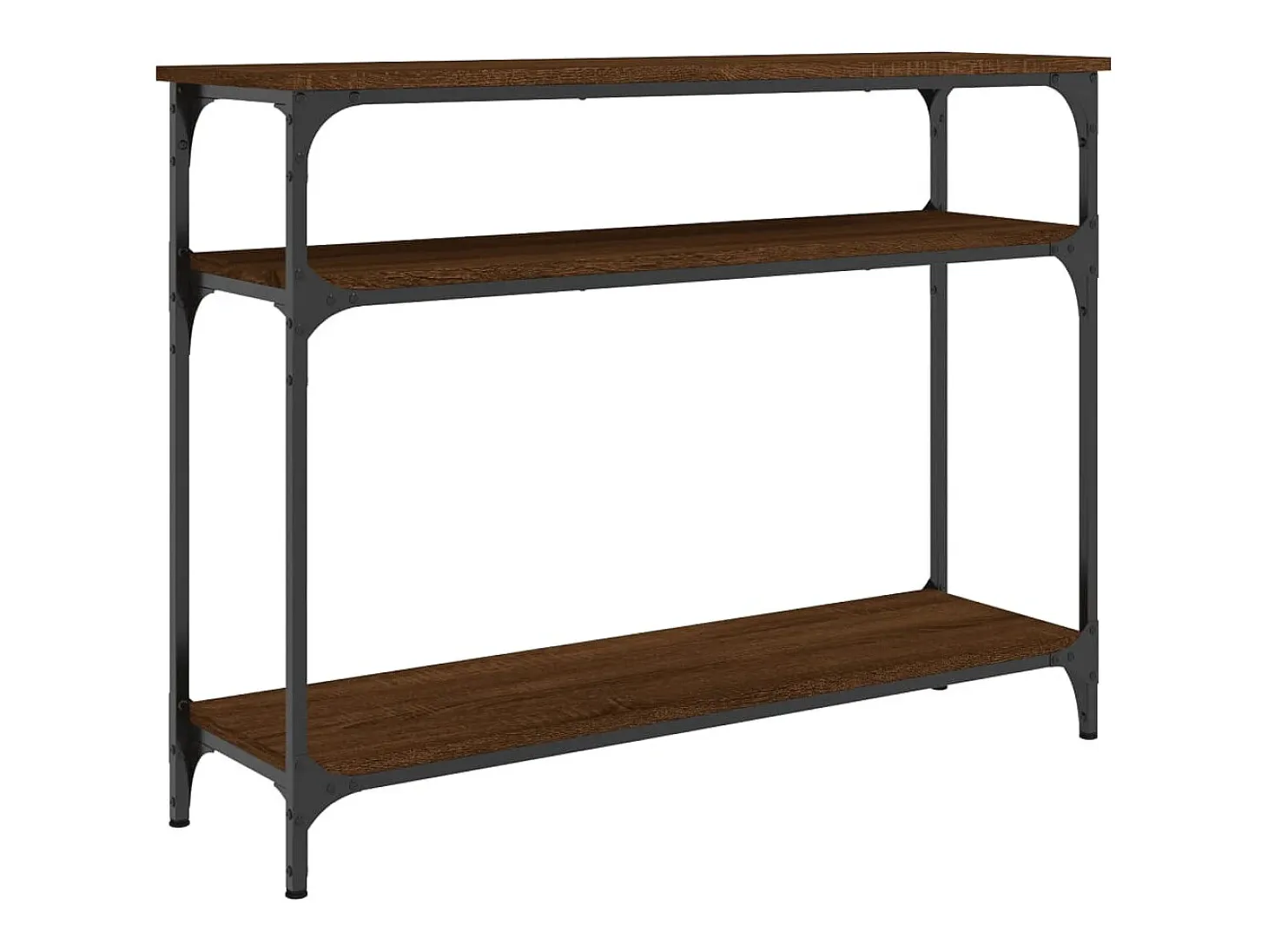 Mesa consola de roble marrón 100x29x75 cm madera de ingeniería