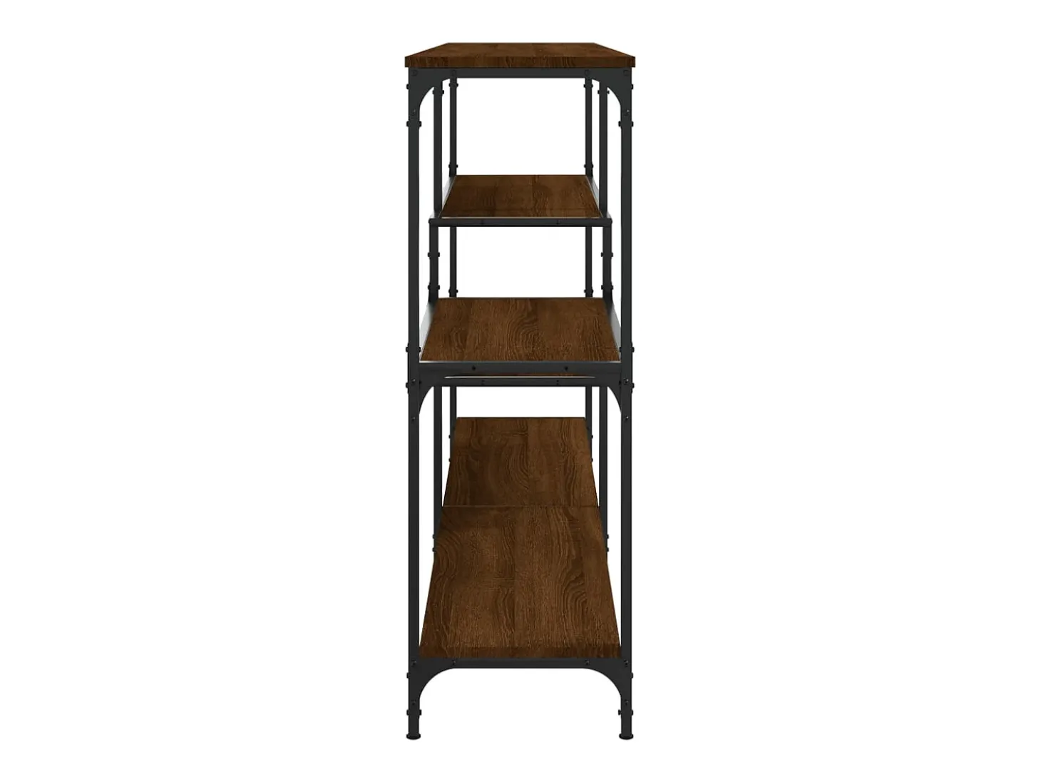 Mesa consola de roble marrón 160x32x95 cm madera de ingeniería
