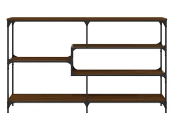 Mesa consola de roble marrón 160x32x95 cm madera de ingeniería