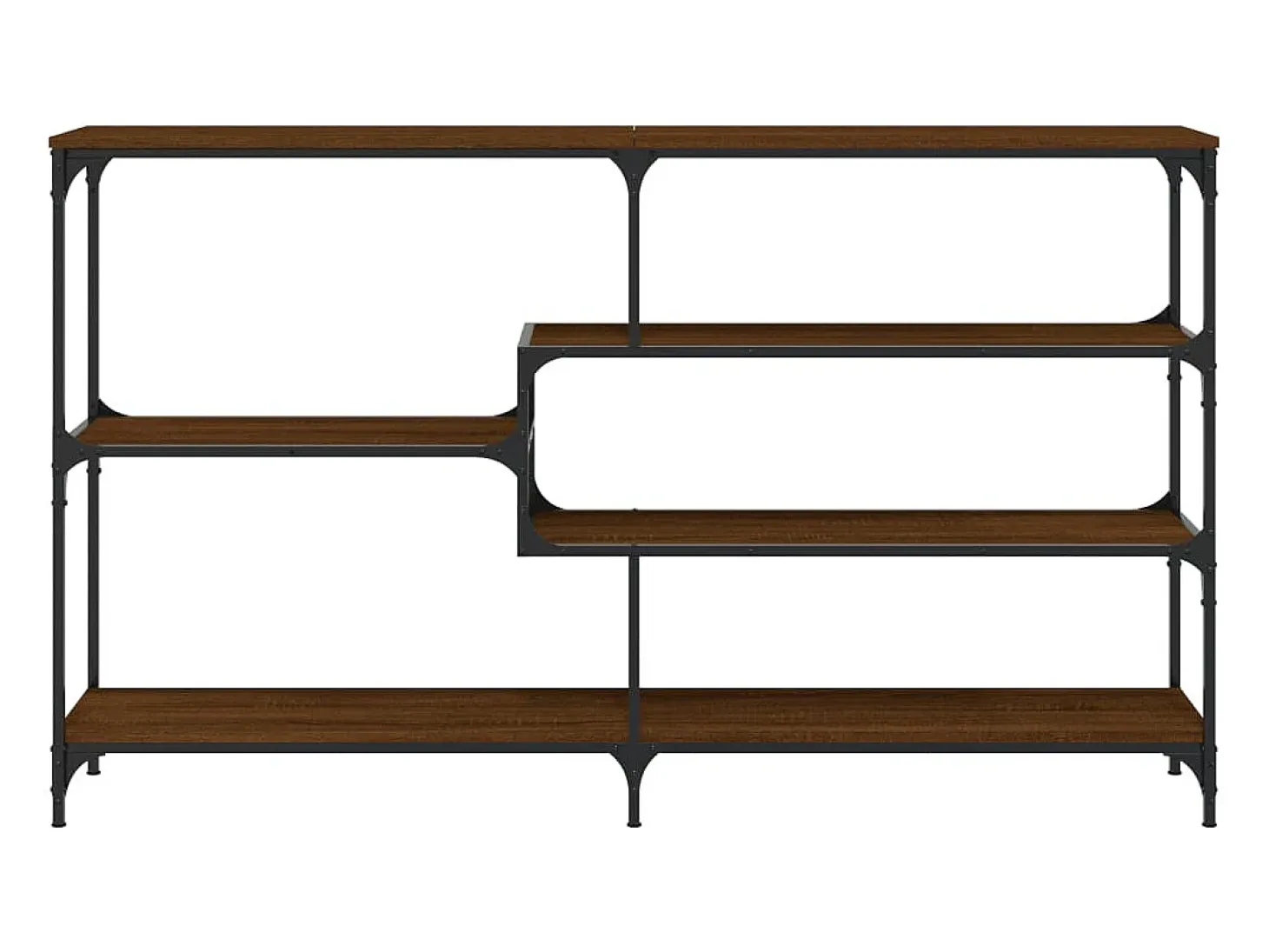 Mesa consola de roble marrón 160x32x95 cm madera de ingeniería