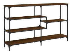 Mesa consola de roble marrón 160x32x95 cm madera de ingeniería