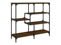 Mesa consola de roble marrón 103x32x95 cm madera de ingeniería