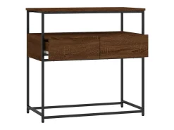 Mesa consola de roble marrón 75x40x75 cm madera de ingeniería