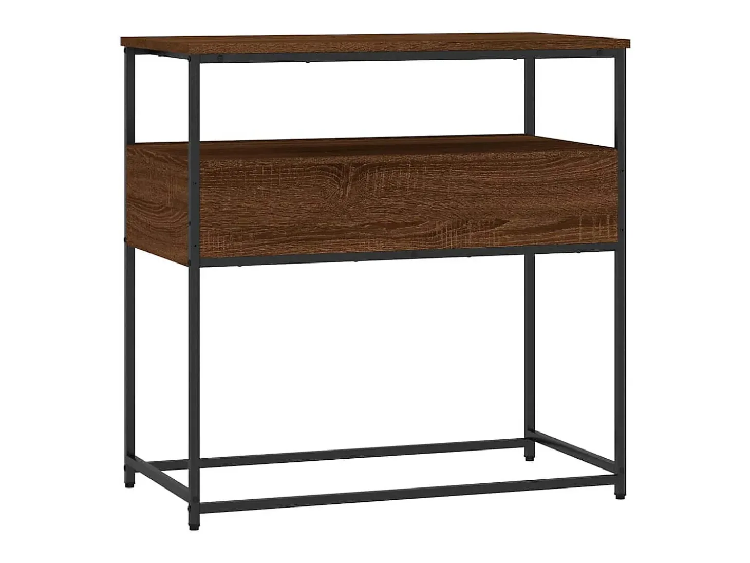 Mesa consola de roble marrón 75x40x75 cm madera de ingeniería