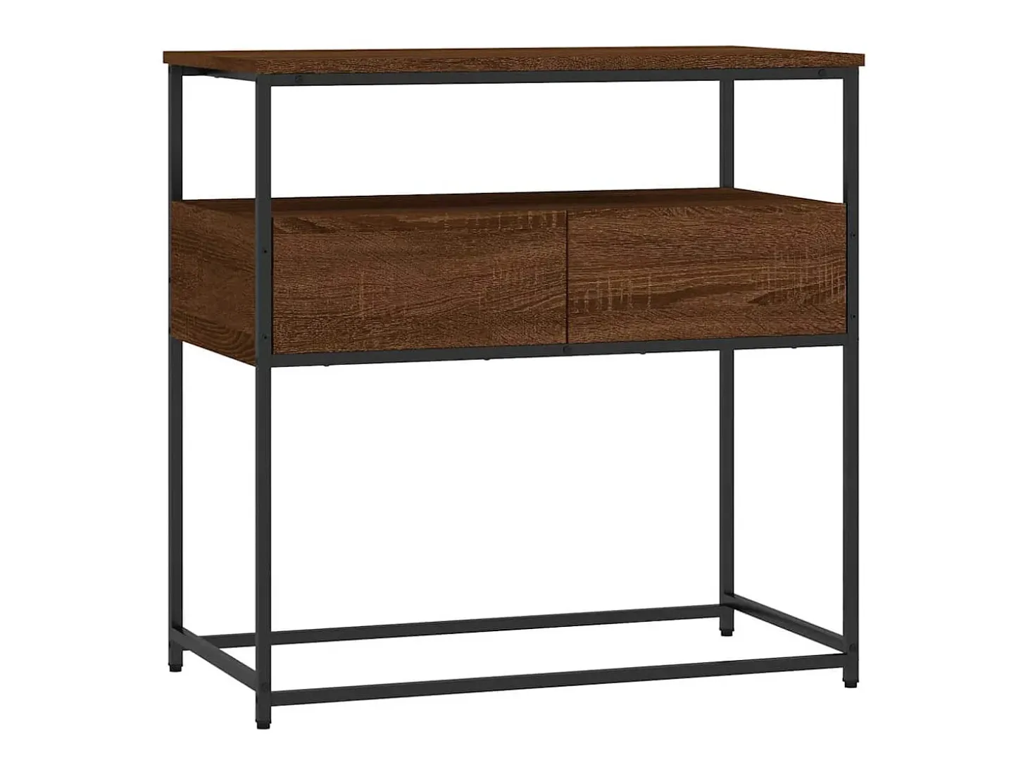 Mesa consola de roble marrón 75x40x75 cm madera de ingeniería