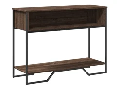 Mesa consola de roble marrón 100x35x74,5 cm madera de ingeniería