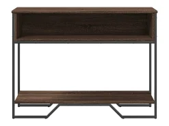 Mesa consola de roble marrón 100x35x74,5 cm madera de ingeniería