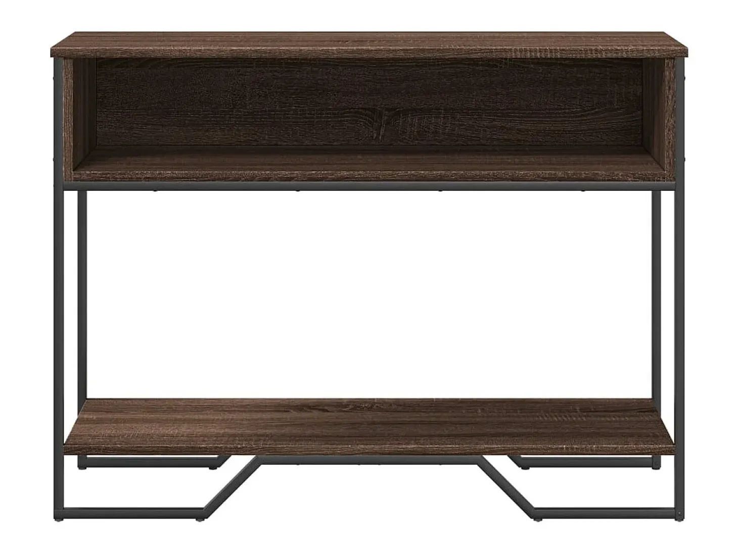 Mesa consola de roble marrón 100x35x74,5 cm madera de ingeniería